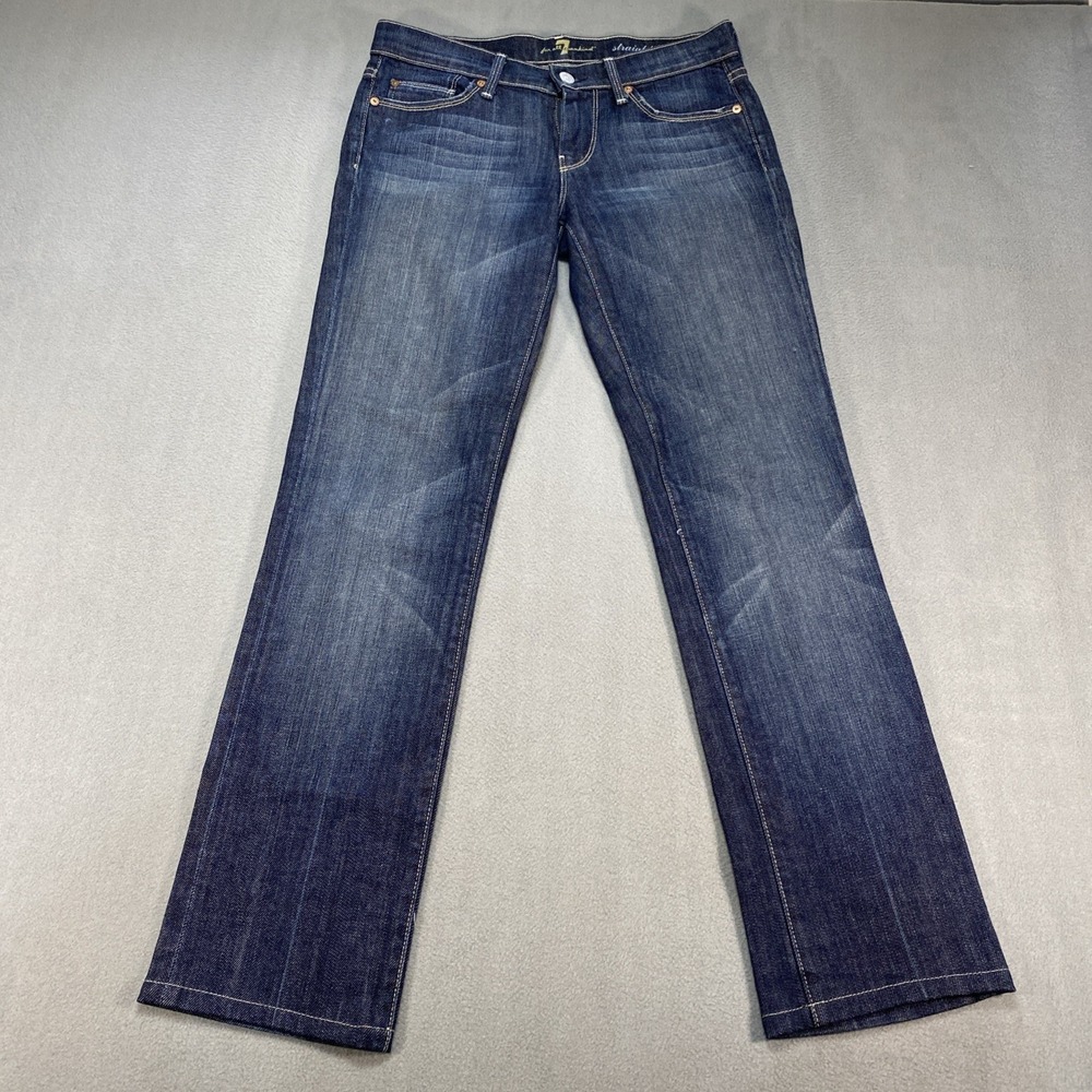 7 For All Mankind Women's Jeans 26 (2) Classic Straight Legβ Dark Wash Blue USA